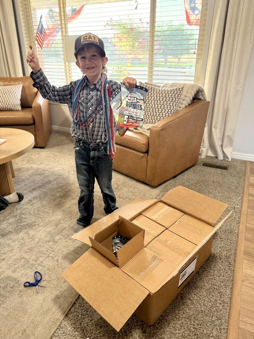 Kevin’s thank-you box — yes, the cowboy from up top