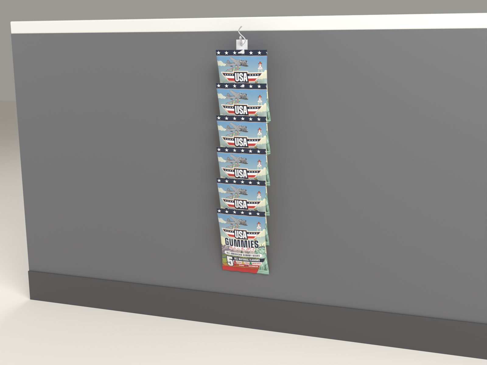 Register clip strip · 1 × clip strip of 6 = 6 bags